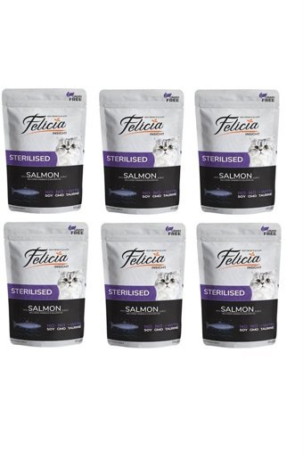Felicia Insight Kısırlaştırılmış Somonlu Yaş Kedi Maması 6x85 gr