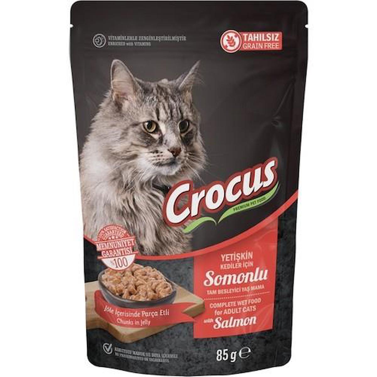 Crocus Chunks In Jelly Somonlu Jöleli Yetişkin Yaş Kedi Maması 24x85 gr
