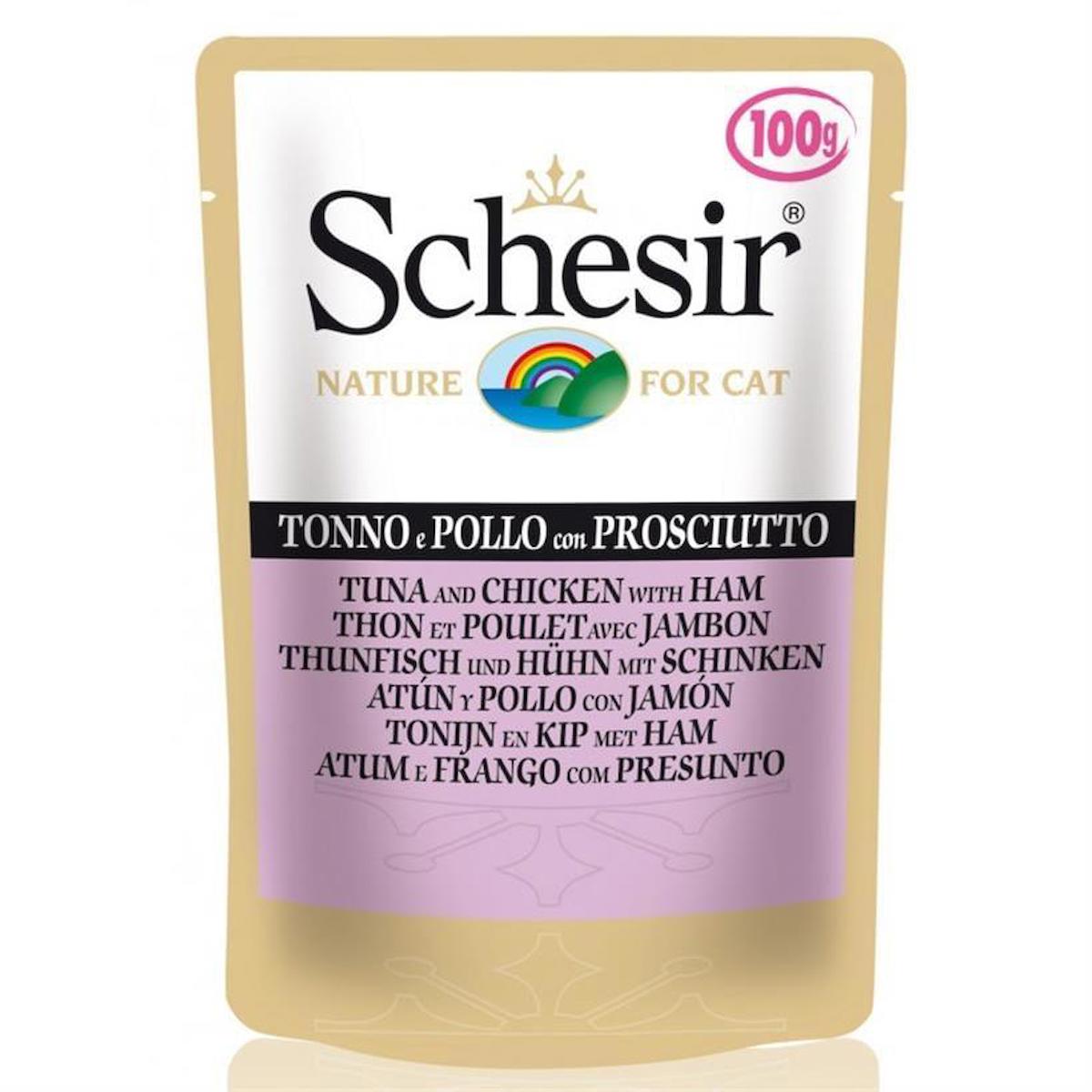 Schesir Nature Tavuklu Yetişkin Yaş Kedi Maması 6x100 gr