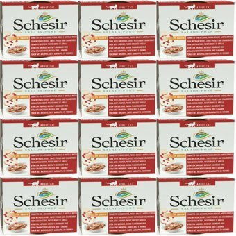 Schesir Salads Poke Ton Balıklı ve Hamsili Yetişkin Yaş Kedi Maması 12x85 gr