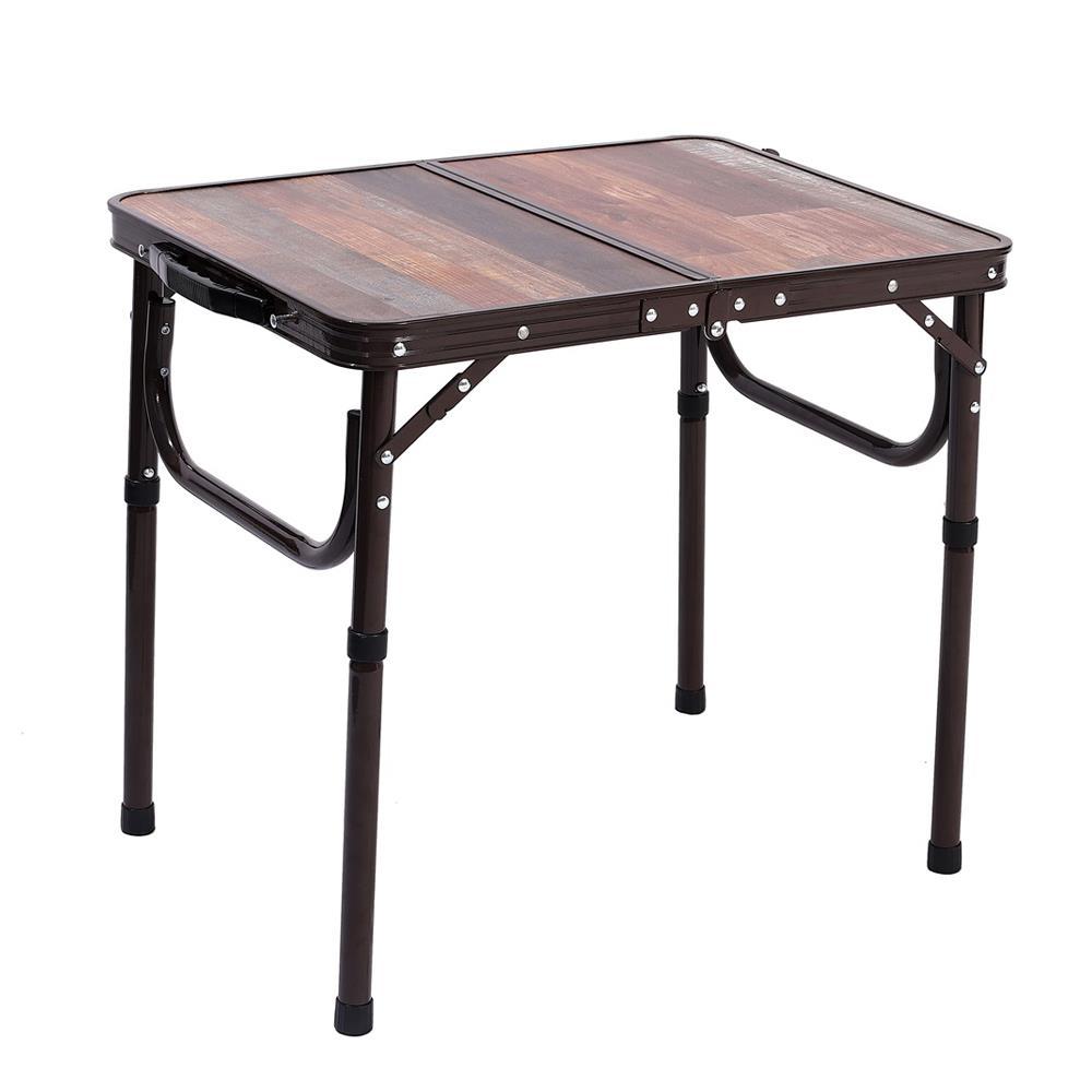 Freecamp 8812-C6045 60 x 45 cm Çantalı Dikdörtgen Alüminyum Katlanır Kamp Masası Kahverengi