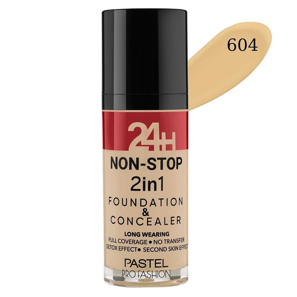 Pastel 24H Non Stop 2 In 1 604 Evet Likit Tüp Fondöten 30 ml