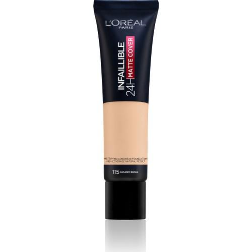 L'Oréal Paris Infaillible 24h Matte Cover 115 Golden Beige Likit Serum Fondöten 30 ml