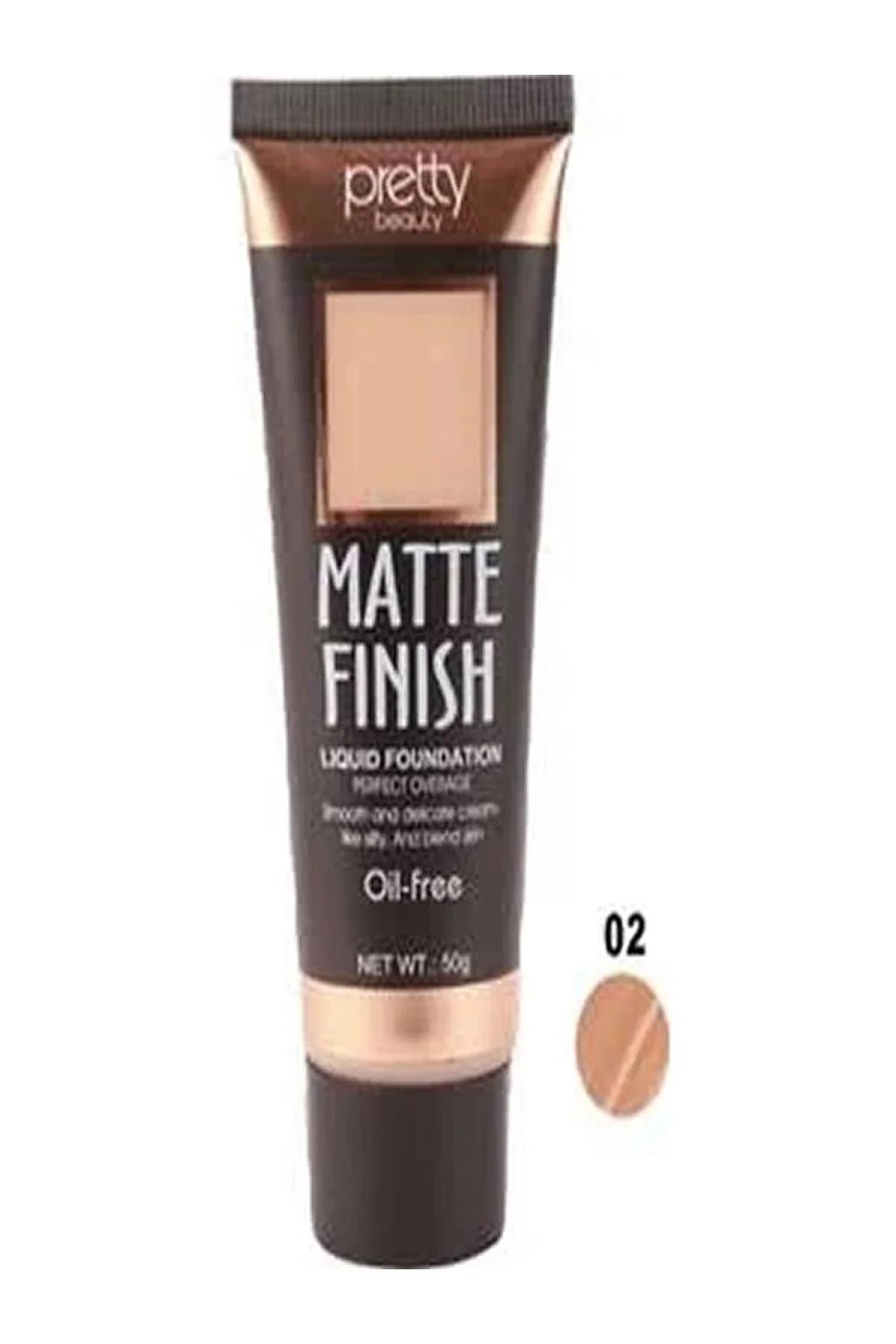 Pretty Beauty Matte Finish 02 Natural Beige Krem Tüp Fondöten 50 gr