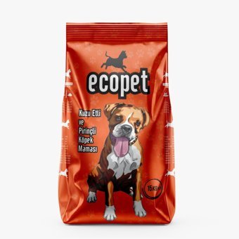 Ecopet Kuzu Etli ve Pirinçli Tüm Irklar Yetişkin Kuru Köpek Maması 15 kg