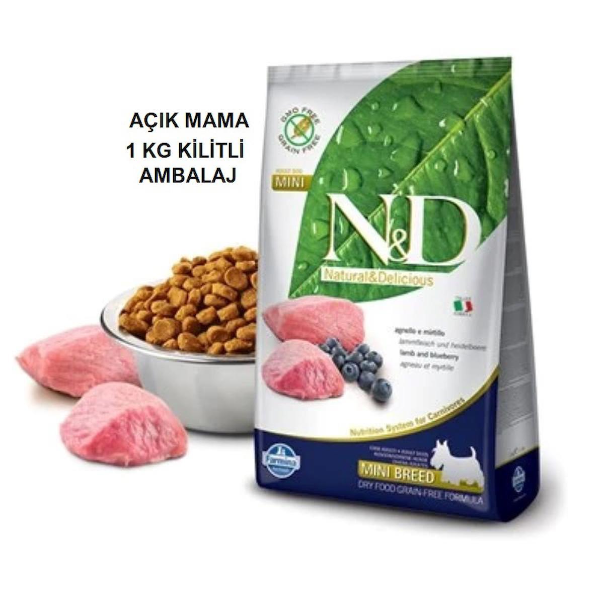 N&D Prime Kuzu Etli ve Yaban Mersinli Mini Irk Yetişkin Kuru Köpek Maması 1 kg