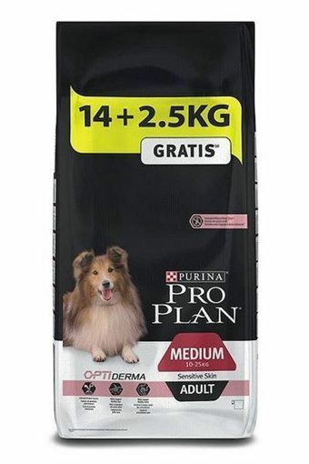 Pro Plan Opti Derma Pirinçli ve Somonlu Orta Irk Yetişkin Kuru Köpek Maması 16.5 kg