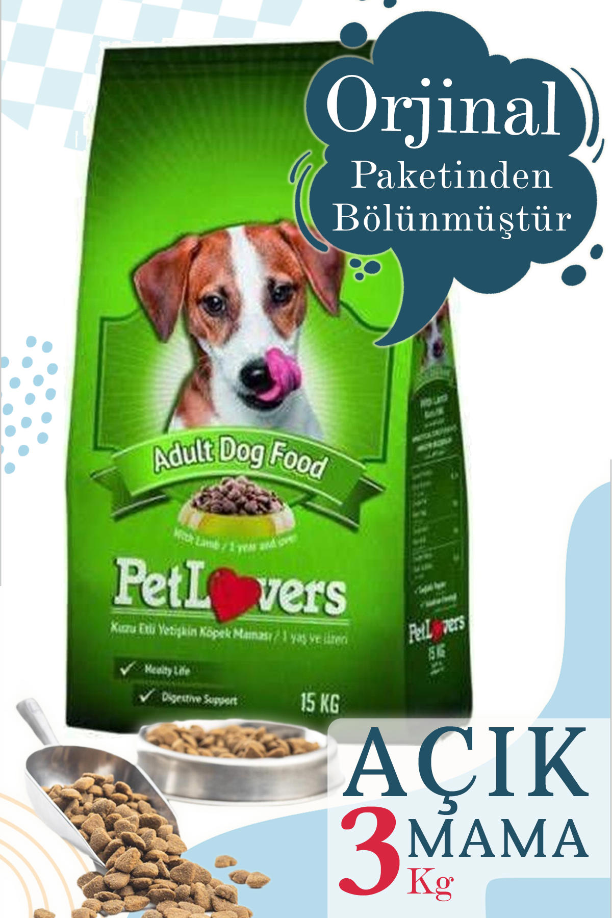 Petlovers Kuzu Etli Tüm Irklar Yetişkin Kuru Köpek Maması 3 kg