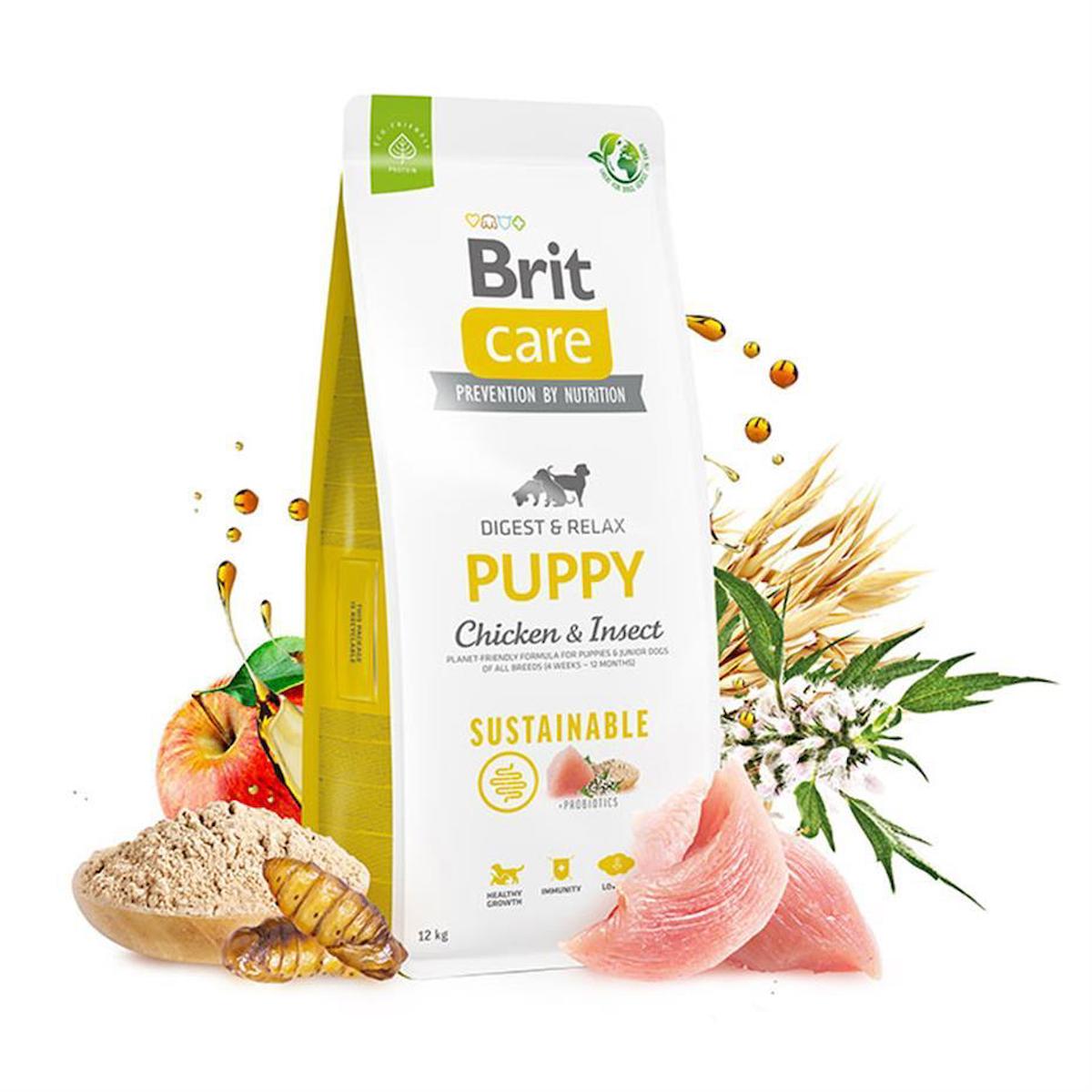 Brit Care Sustainable Larvalı ve Tavuklu Tüm Irklar Yavru Kuru Köpek Maması 12 kg