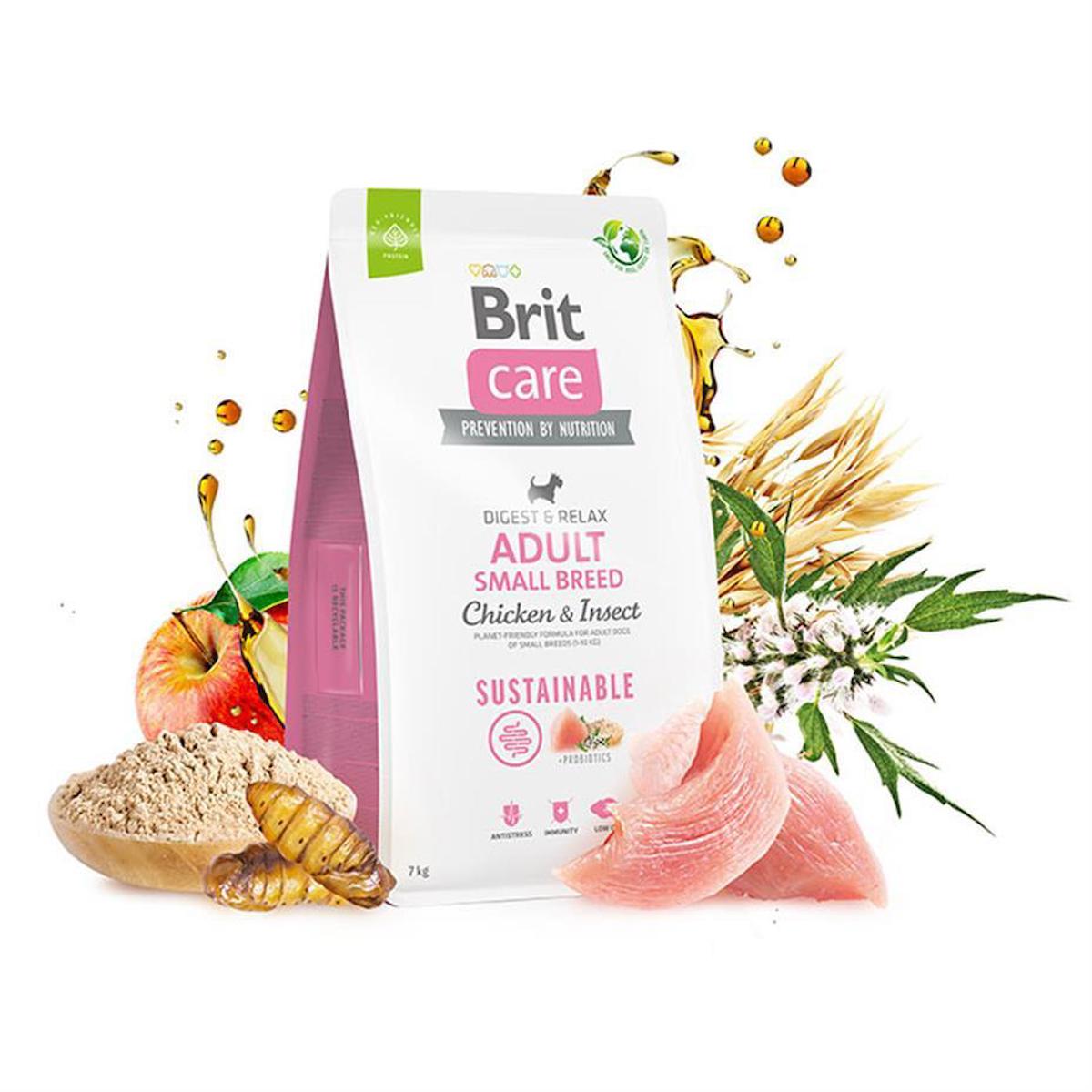 Brit Care Sustainable Larvalı ve Tavuklu Küçük Irk Yetişkin Kuru Köpek Maması 3 kg