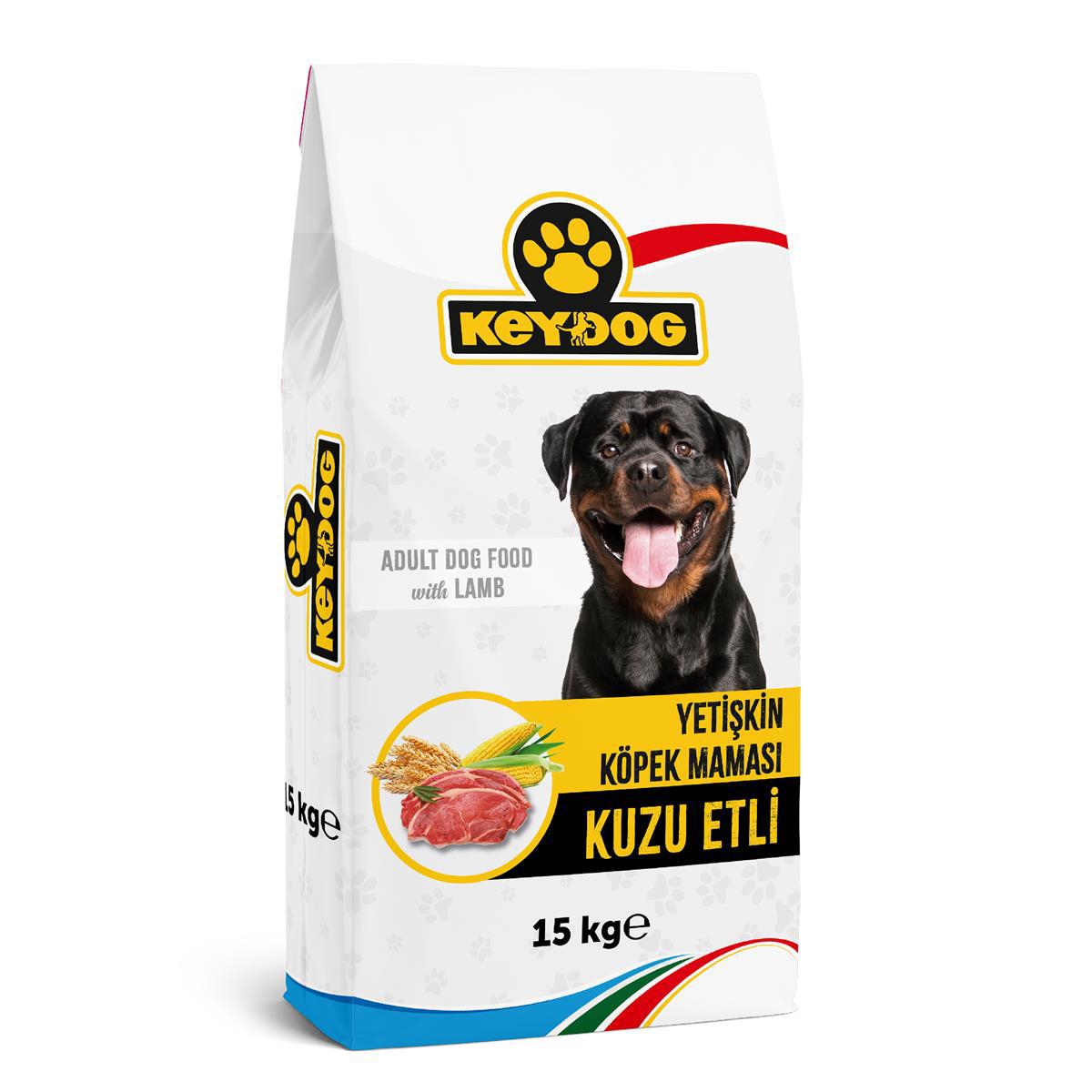 KeyDog Kuzu Etli Tüm Irklar Yetişkin Kuru Köpek Maması 15 kg