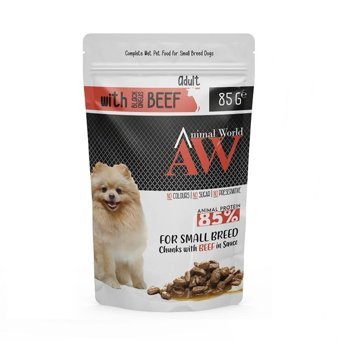 Animal World Biftekli Küçük Irk Yetişkin Kuru Köpek Maması 85 gr