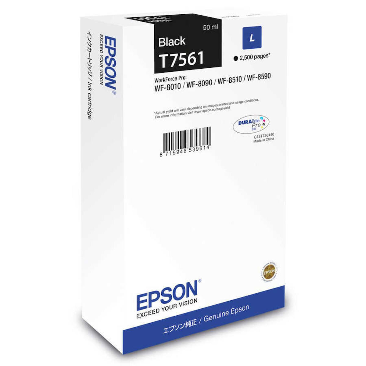 Epson T7561L Orijinal Siyah Mürekkep Kartuş