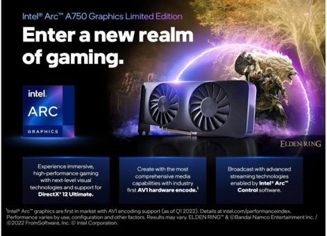 Intel Arc ARC750 8 GB GDDR6 PCI-Express 4.0 DirectX 12 UlTİmate 2 Fanlı 256 bit Masaüstü Intel Ekran Kartı