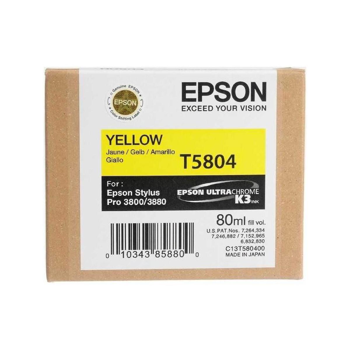 Epson T5804-C13T580400 Orijinal Sarı Mürekkep Kartuş