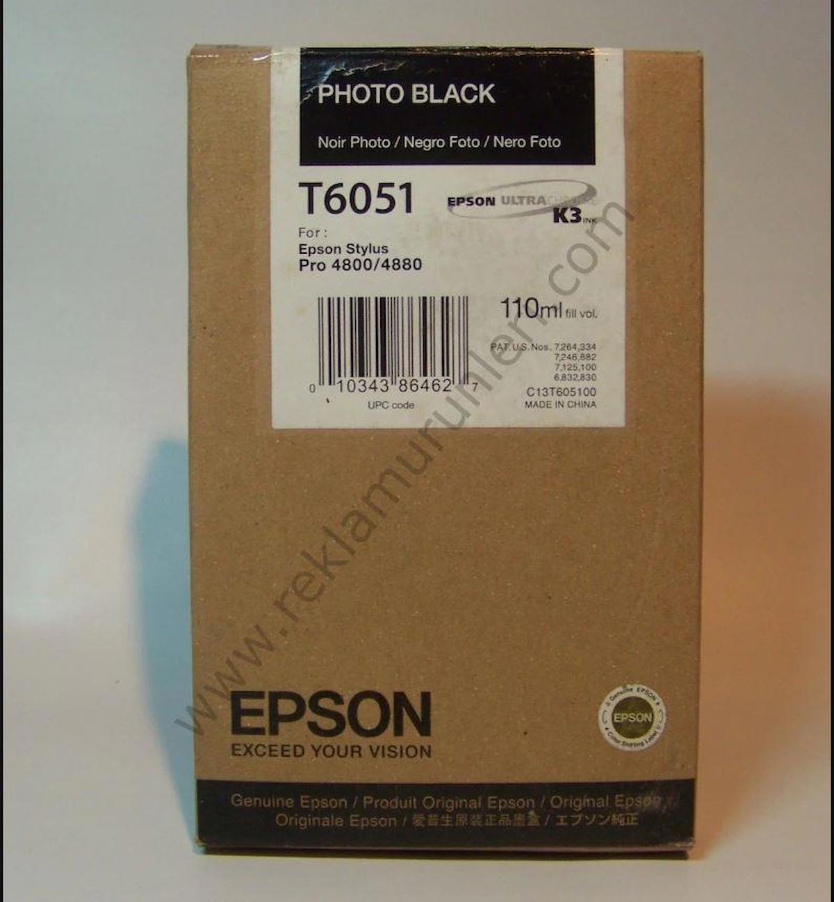 Epson T6051-C13T605100 Orijinal Siyah Mürekkep Kartuş
