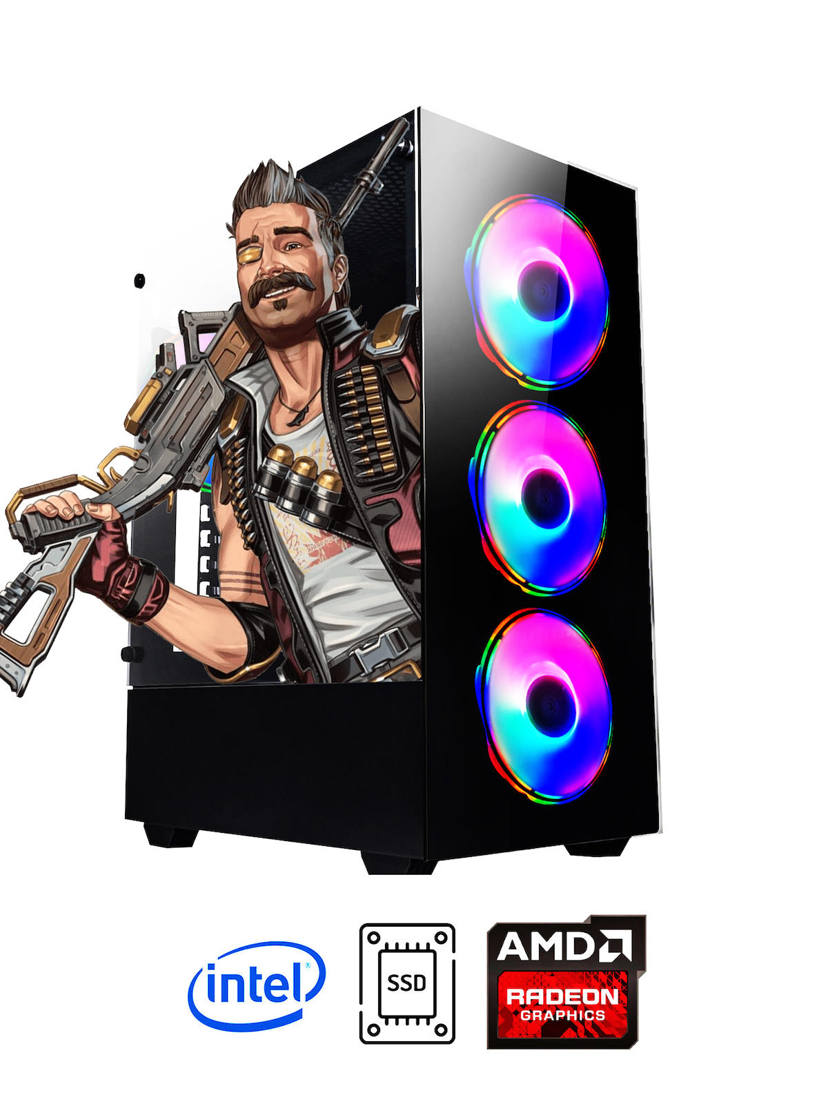 Ramtech DG383 Harici Radeon RX 560 Ekran Kartlı Intel Core i5 4570 16 GB DDR3 256 GB SSD FreeDos Masaüstü Oyuncu Bilgisayarı