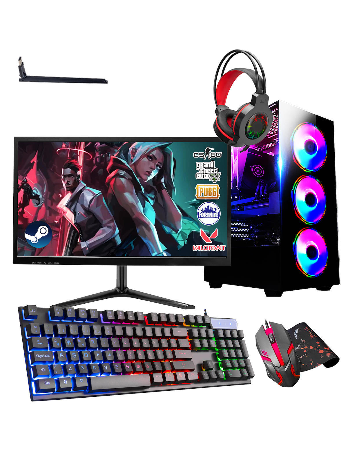 Ramtech RK129 Harici GeForce GT 730 Ekran Kartlı Intel Core i5 650 32 GB DDR3 240 GB SSD 18.5 inç HD FreeDos Masaüstü Oyuncu Bilgisayarı
