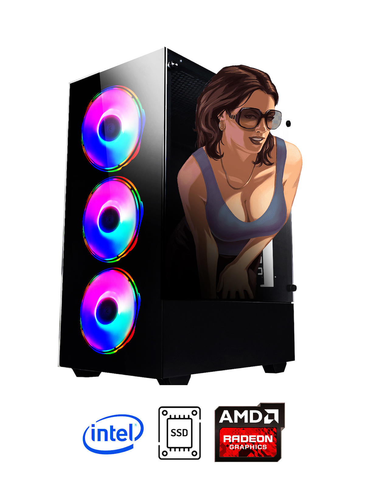 Ramtech DG385 Harici Radeon RX 560 Ekran Kartlı Intel Core i5 3470 16 GB DDR3 256 GB SSD FreeDos Masaüstü Oyuncu Bilgisayarı