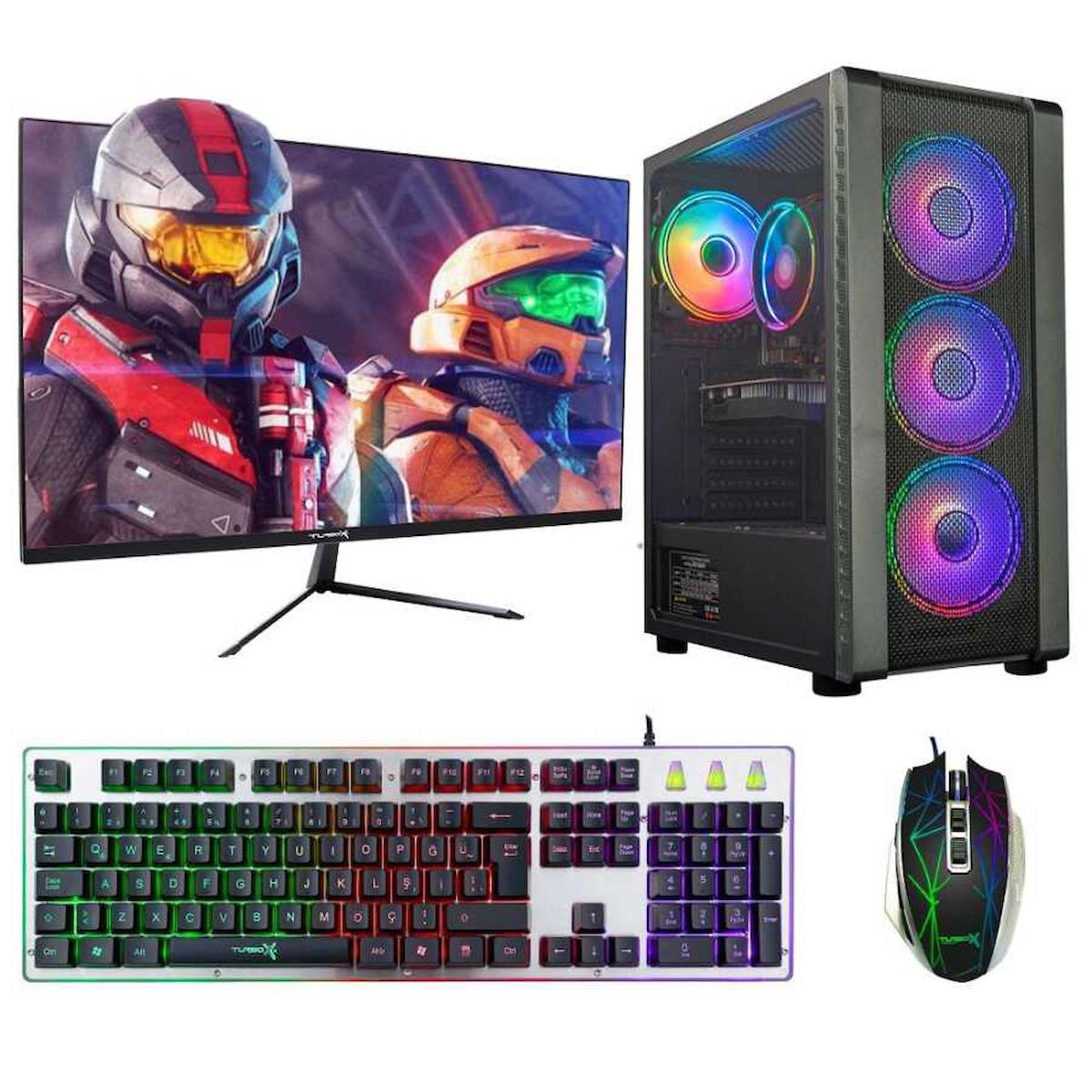 Turbox Tx728 Harici Radeon RX 550 Ekran Kartlı Intel Core i5 4440 8 GB DDR3 128 GB SSD 23.6 inç FULL HD FreeDos Masaüstü Oyuncu Bilgisayarı