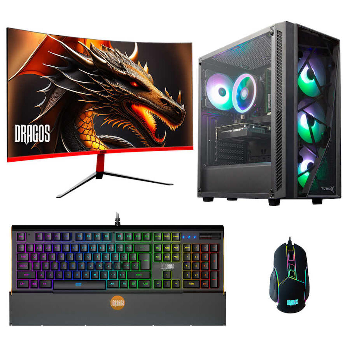 Dragos DRx4519 Harici GeForce RTX 4060 Ti Ekran Kartlı AMD Ryzen 7600 16 GB DDR5 512 GB SSD 27 inç FULL HD FreeDos Masaüstü Oyuncu Bilgisayarı