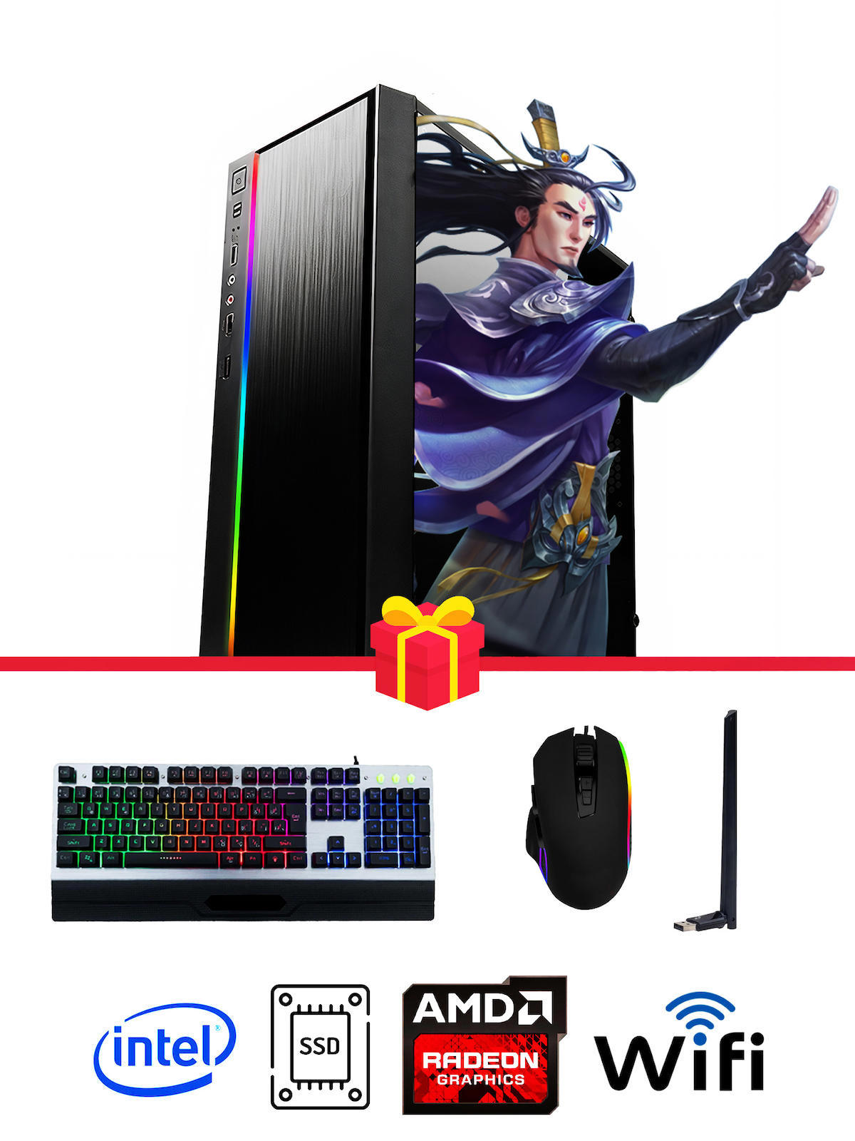 Ramtech DG337 Harici Radeon R7 240 Ekran Kartlı Intel Core i3 3220 16 GB DDR3 256 GB SSD FreeDos Masaüstü Oyuncu Bilgisayarı