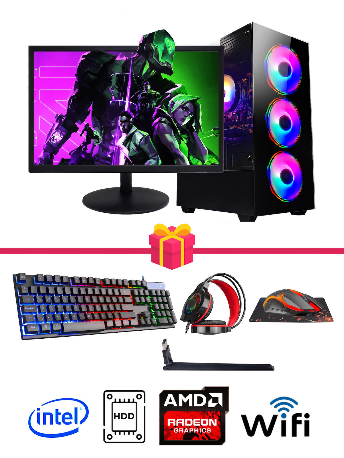 Ramtech Htx12 Harici Radeon R7 240 Ekran Kartlı Intel Core i5 3470 16 GB DDR3 20 inç HD FreeDos Masaüstü Oyuncu Bilgisayarı