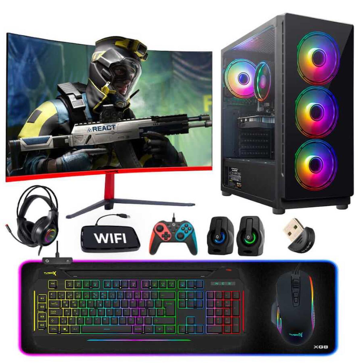 Turbox Tx2010 Harici GeForce GTX 750 Ti Ekran Kartlı Intel Core i5 3470 8 GB DDR3 256 GB SSD 27 inç FULL HD FreeDos Masaüstü Oyuncu Bilgisayarı