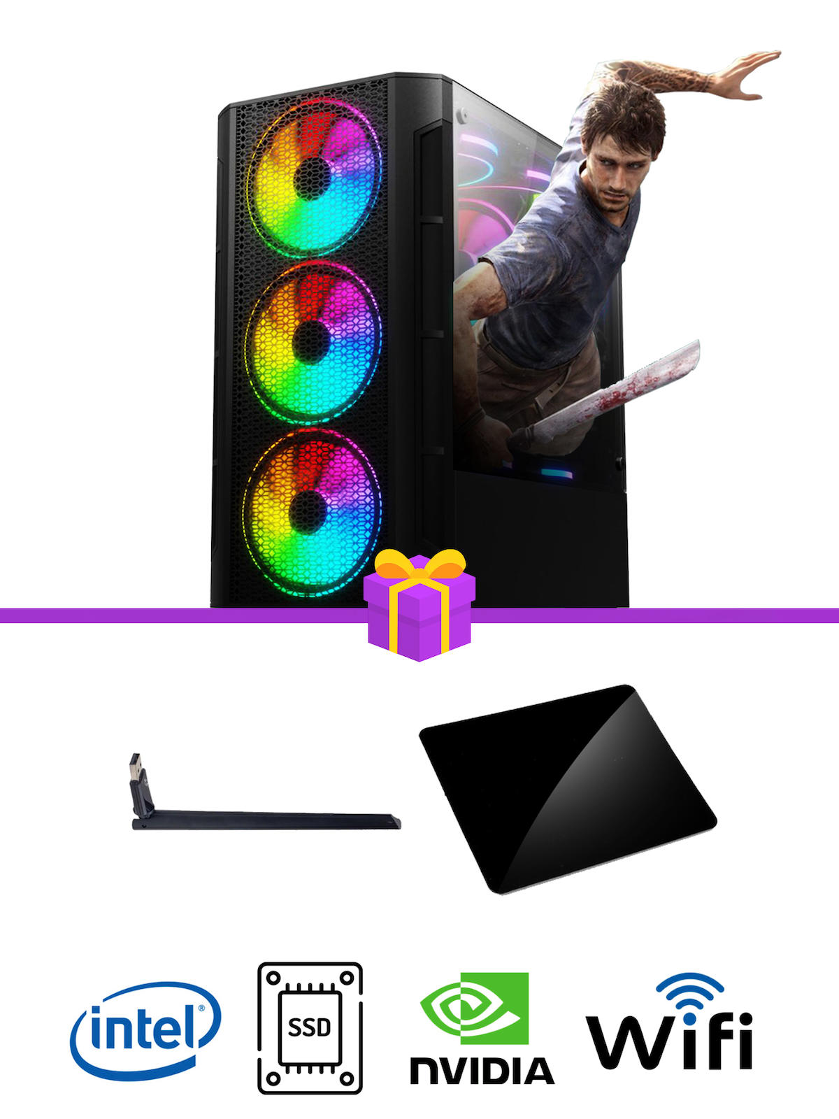 Ramtech Morbes X5 Harici GeForce RTX 3050 Ekran Kartlı Intel Core i5 10400F 16 GB DDR4 512 GB SSD FreeDos Masaüstü Oyuncu Bilgisayarı