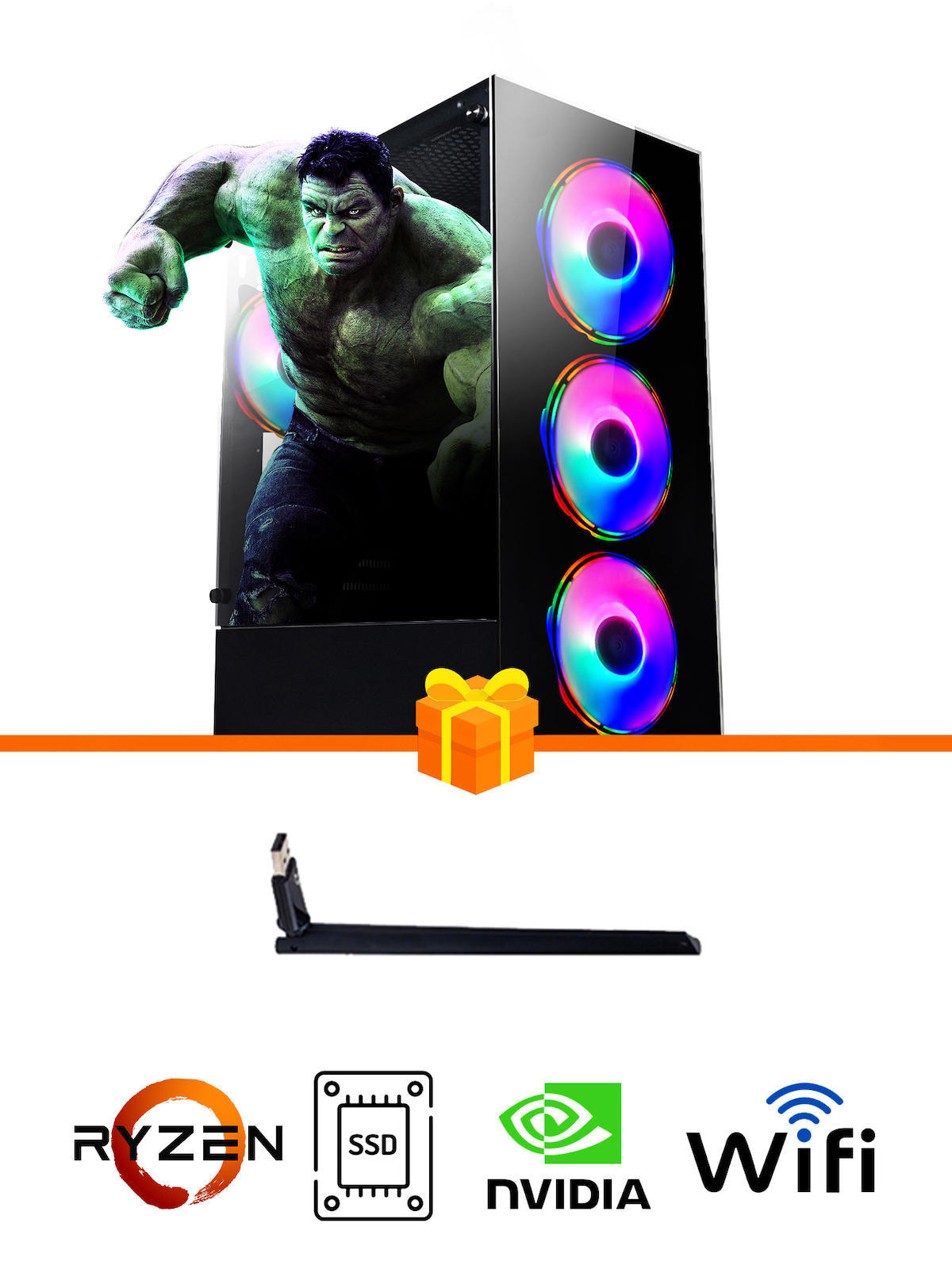 Ramtech Gaming RG505-085 Harici GeForce GTX 1050 Ti Ekran Kartlı AMD Ryzen 5500 16 GB DDR4 512 GB SSD FreeDos Masaüstü Oyuncu Bilgisayarı