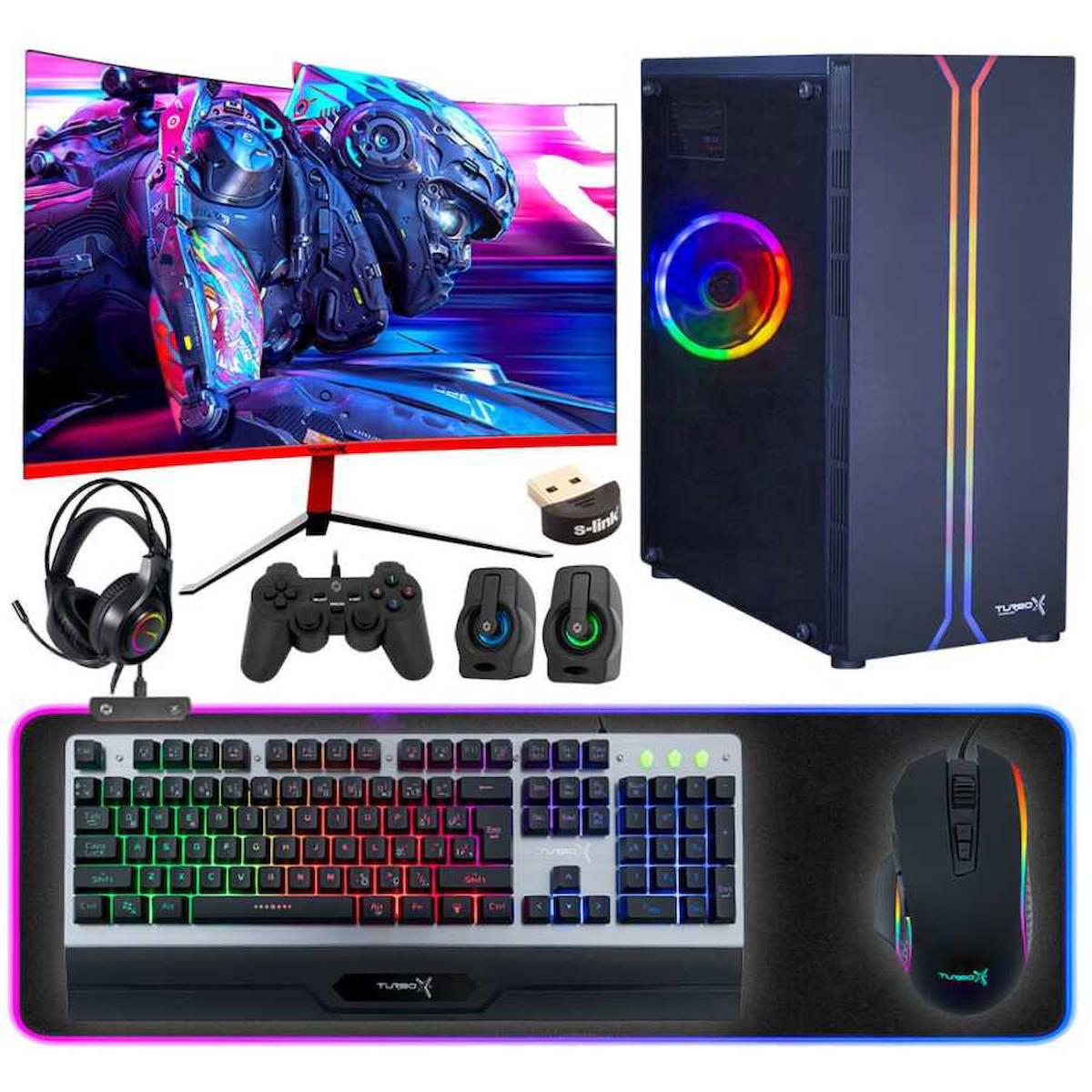 Turbox Tx2833 Harici Radeon R7 240 Ekran Kartlı Intel Core i7 860 16 GB DDR3 512 GB SSD 23.6 inç FULL HD FreeDos Masaüstü Oyuncu Bilgisayarı