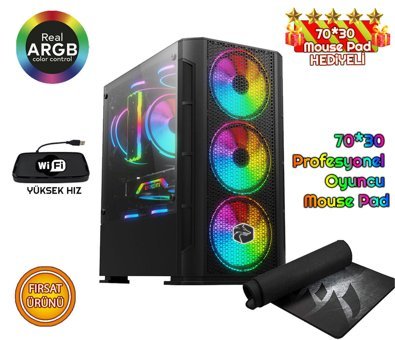 Biggamex DG03 Harici Radeon RX 550 Ekran Kartlı Intel Core i5 10400F 16 GB DDR4 256 GB SSD FreeDos Masaüstü Oyuncu Bilgisayarı