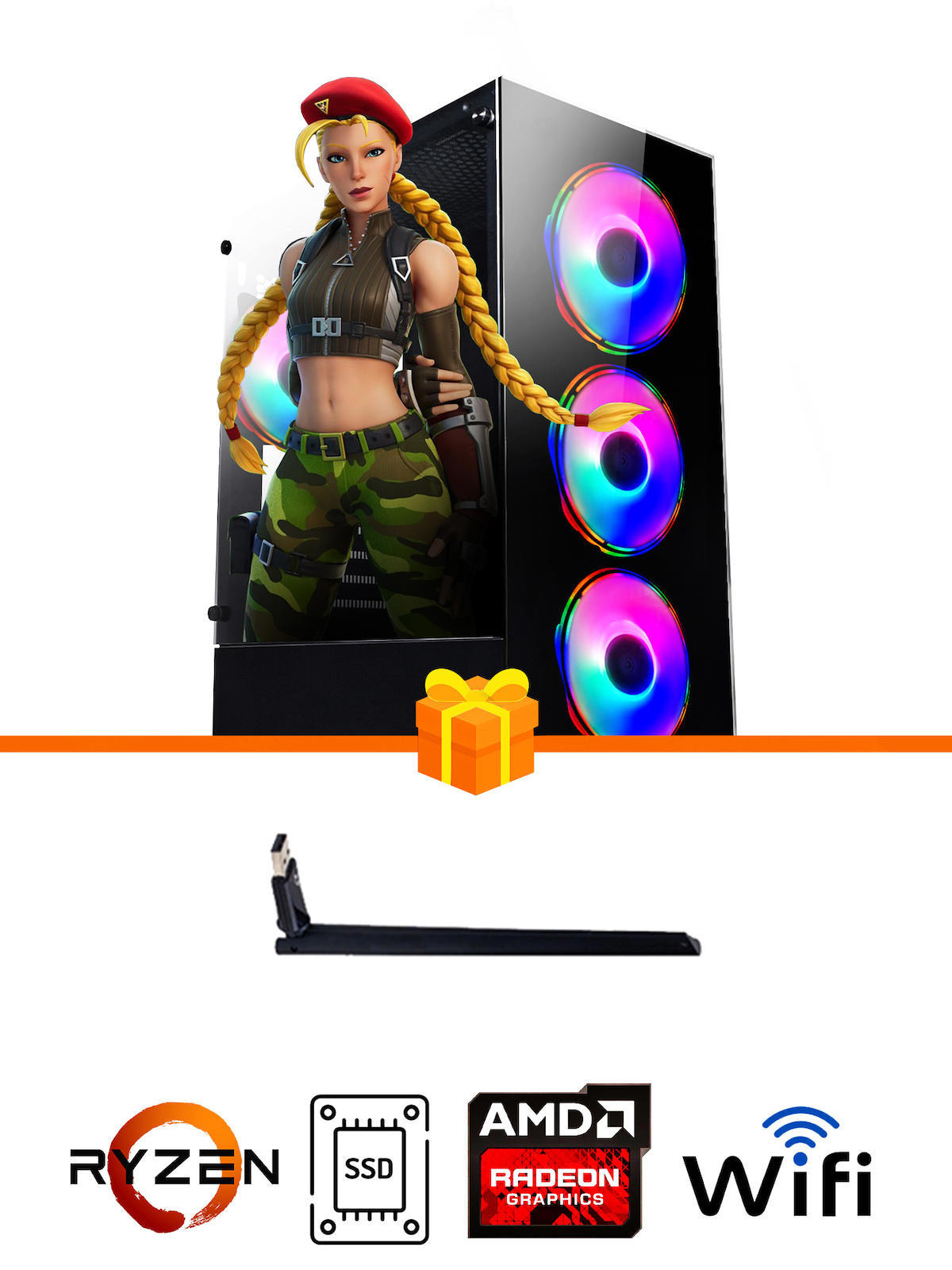 Ramtech Gaming RG505-050 Harici Radeon RX 550 Ekran Kartlı AMD Ryzen 5500 32 GB DDR4 512 GB SSD FreeDos Masaüstü Oyuncu Bilgisayarı