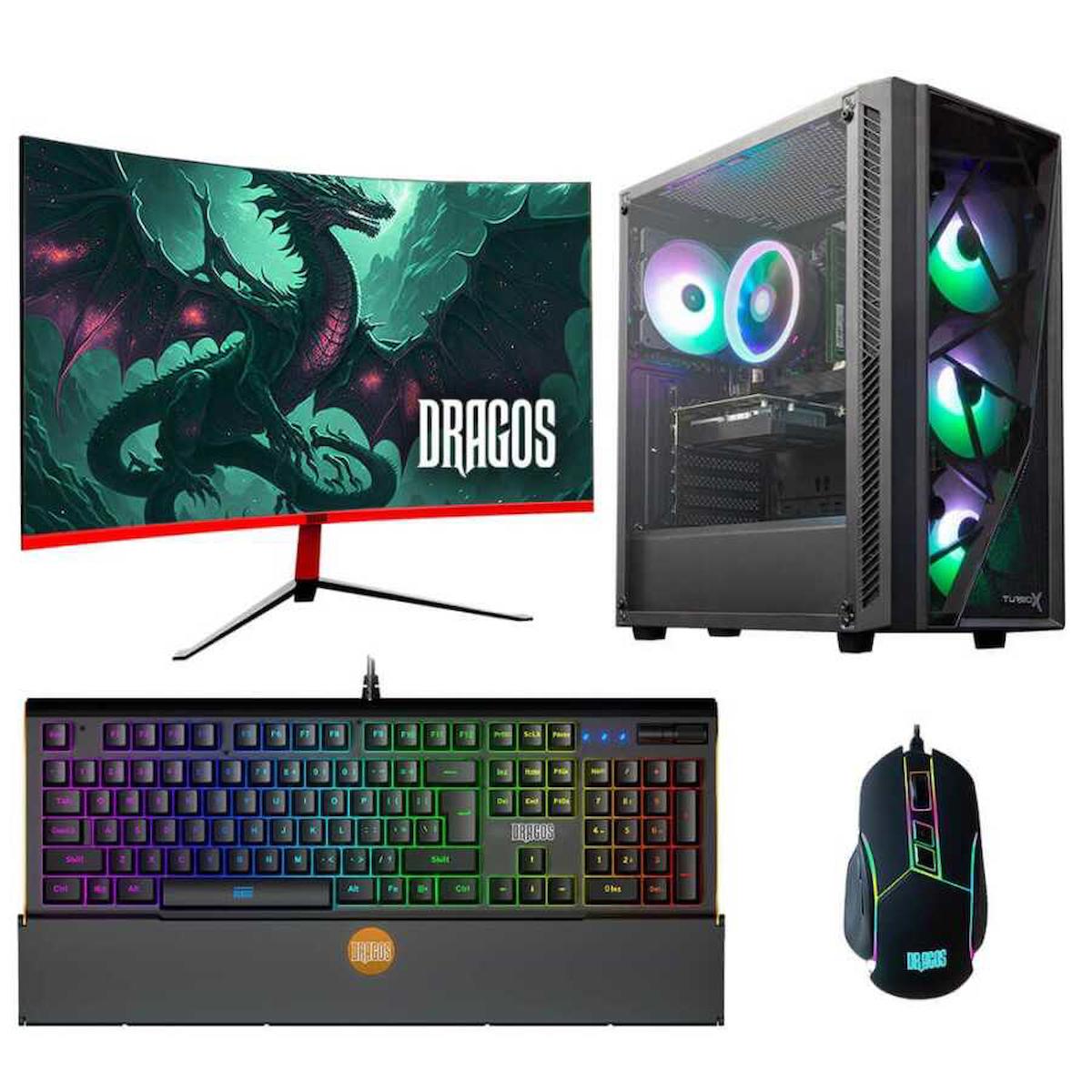 Dragos DRx3739 Harici GeForce RTX 3050 Ekran Kartlı Intel Core i5 13400F 32 GB DDR4 512 GB SSD 27 inç FULL HD FreeDos Masaüstü Oyuncu Bilgisayarı