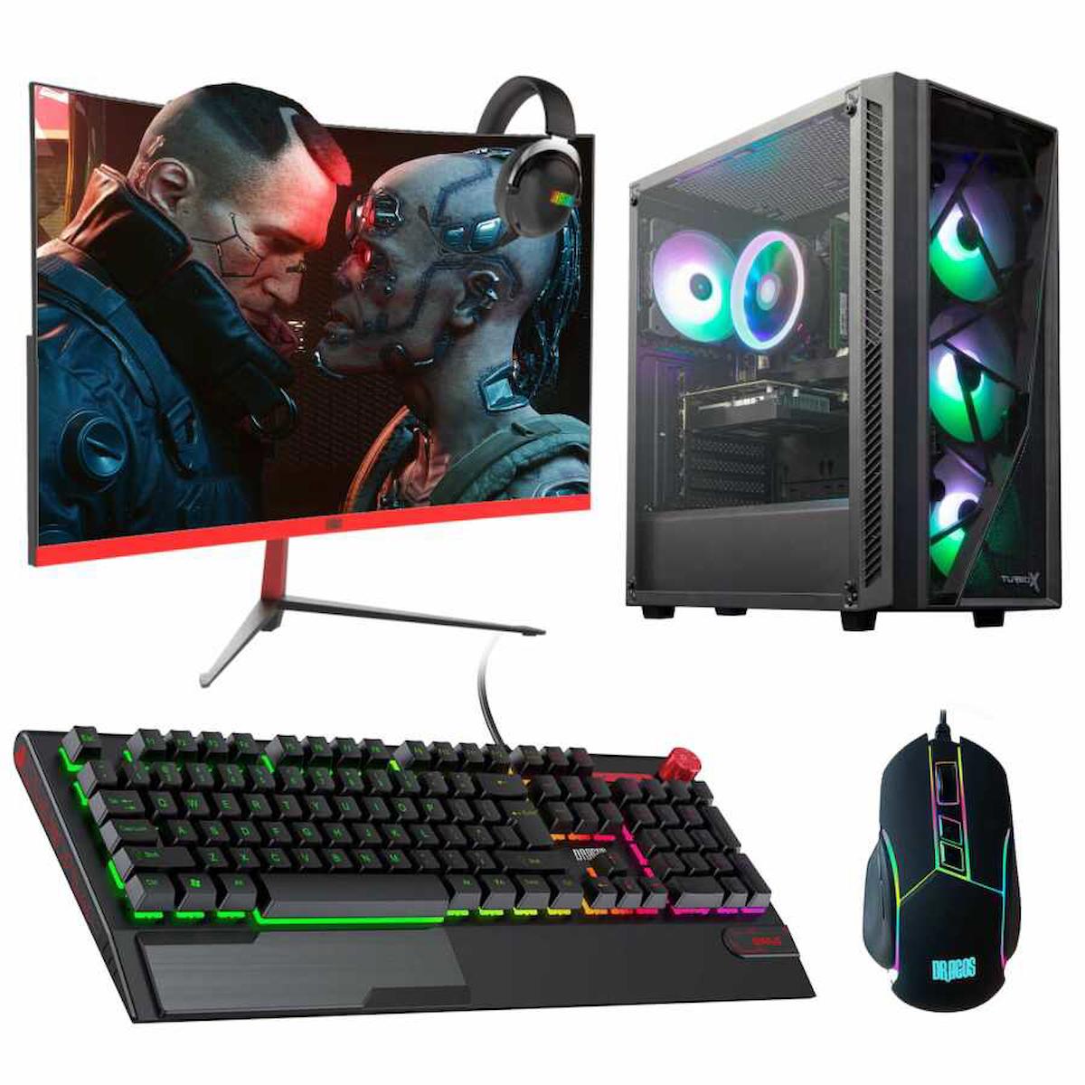 Dragos DRx2371 Harici GeForce RTX 3060 Ti Ekran Kartlı AMD Ryzen 5700X 16 GB DDR4 512 GB SSD 27 inç FULL HD FreeDos Masaüstü Oyuncu Bilgisayarı