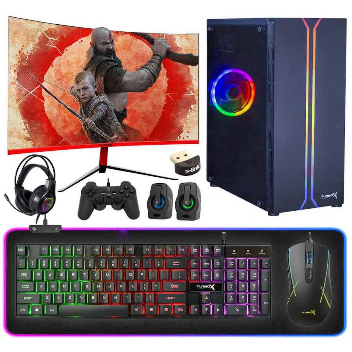 Turbox Tx2830 Harici GeForce GT 740 Ekran Kartlı Intel Core i7 860 16 GB DDR3 512 GB SSD 23.6 inç FULL HD FreeDos Masaüstü Oyuncu Bilgisayarı