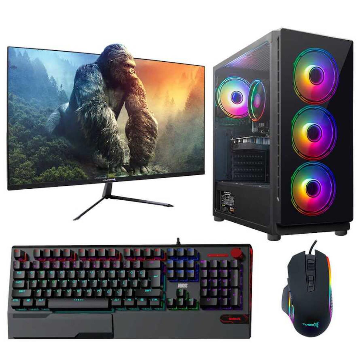 Turbox Tx382 Harici GeForce GTX 750 Ti Ekran Kartlı Intel Core i5 4440 16 GB DDR3 256 GB SSD 23.6 inç FULL HD FreeDos Masaüstü Oyuncu Bilgisayarı