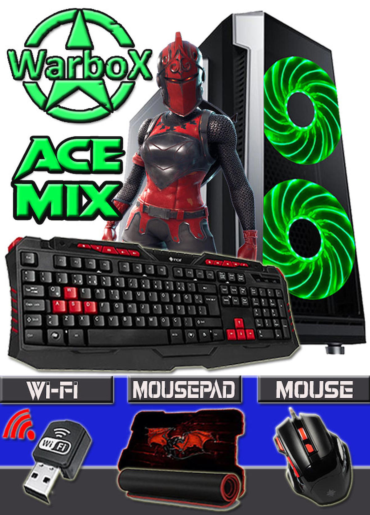 Warbox Harici Radeon R5 230 Ekran Kartlı Intel Core i3-4150 8 GB DDR3 120 GB SSD FreeDos Masaüstü Oyuncu Bilgisayarı