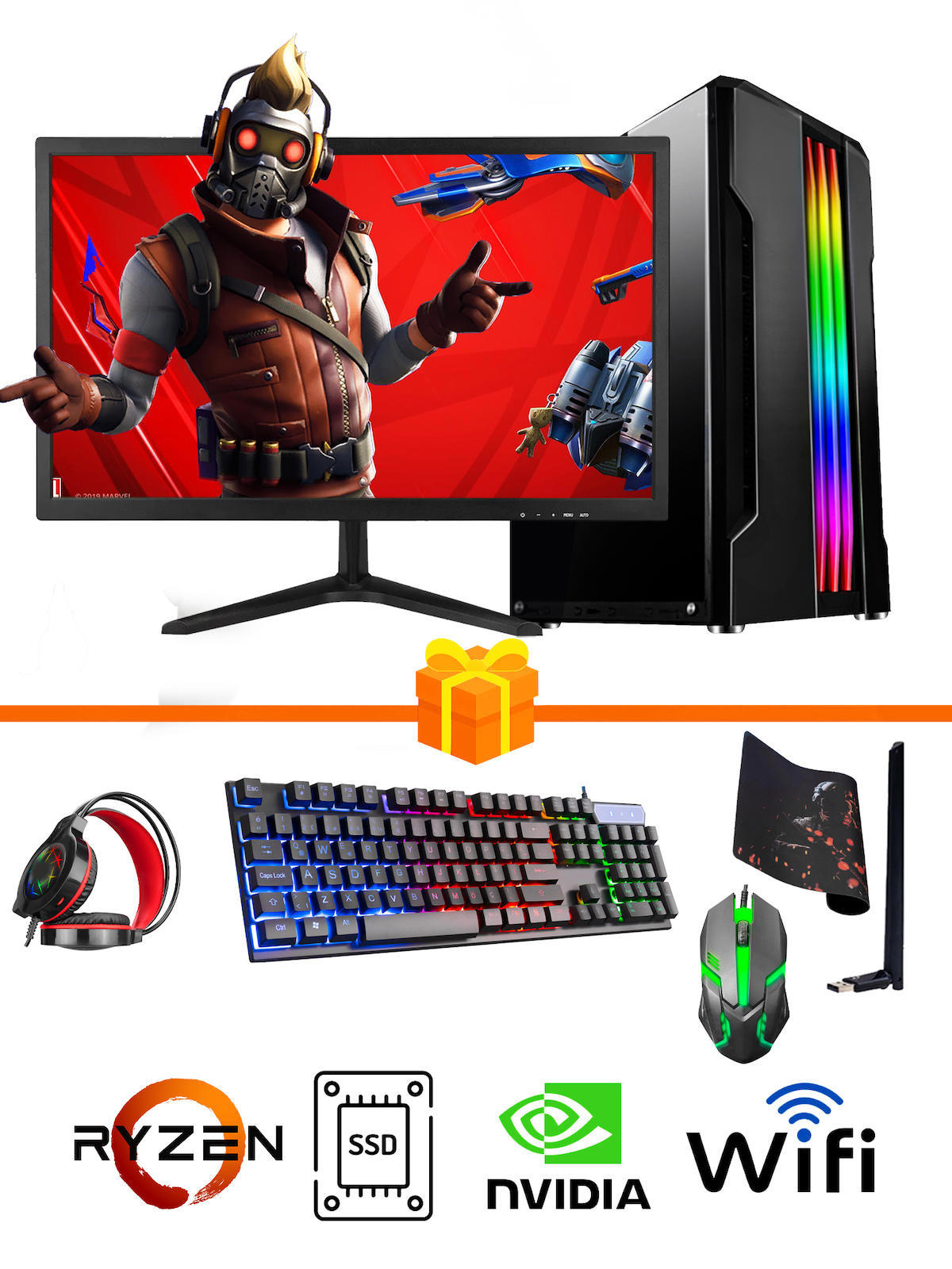 Ramtech Gaming RG505-091 Harici GeForce GTX 1050 Ti Ekran Kartlı AMD Ryzen 5500 16 GB DDR4 256 GB SSD 21.5 inç FreeDos Masaüstü Oyuncu Bilgisayarı
