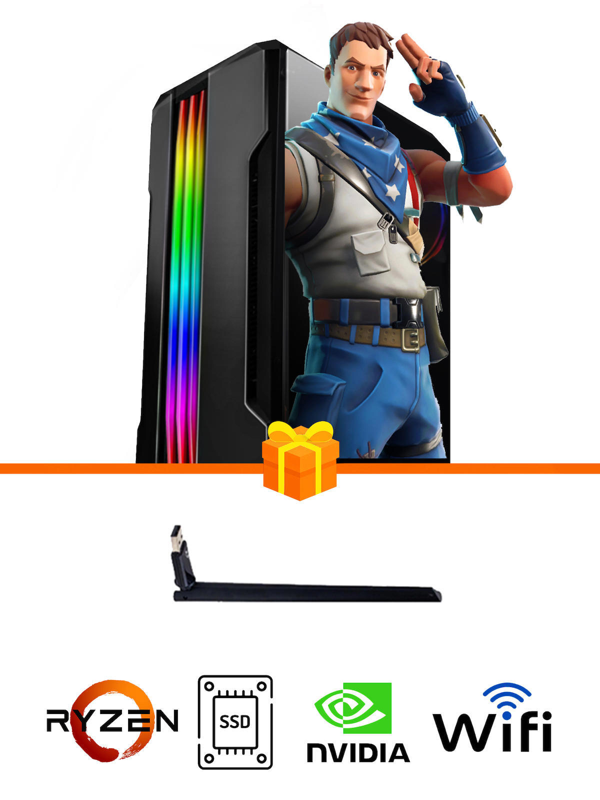 Ramtech Gaming RG505-081 Harici GeForce GTX 1050 Ti Ekran Kartlı AMD Ryzen 5500 16 GB DDR4 256 GB SSD FreeDos Masaüstü Oyuncu Bilgisayarı