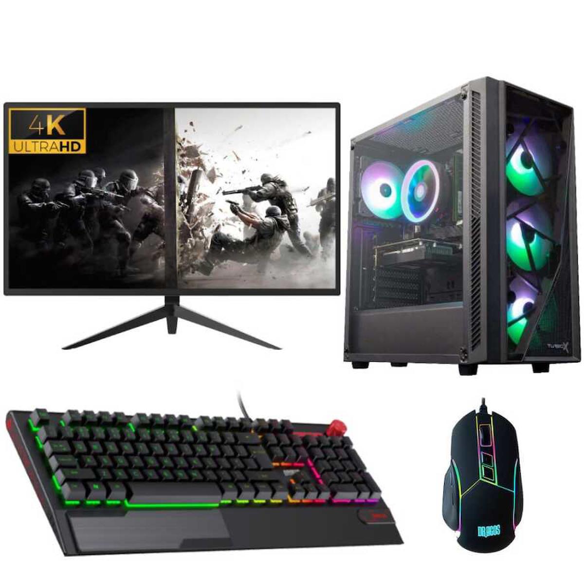 Dragos Drx1718 Harici GeForce RTX 3050 Ekran Kartlı Intel Core i5 11400F 16 GB DDR4 256 GB SSD 28 inç FULL HD (4K) FreeDos Masaüstü Oyuncu Bilgisayarı