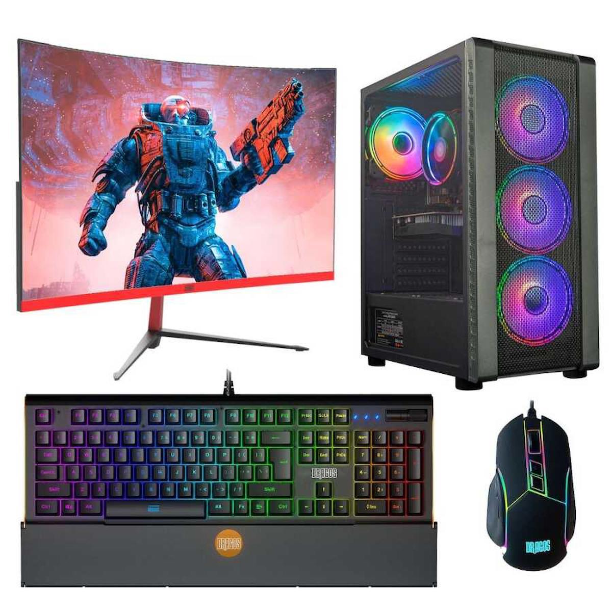 Turbox Tx989 Harici GeForce GTX 750 Ti Ekran Kartlı Intel Core i5 3470 8 GB DDR3 512 GB SSD 27 inç FULL HD FreeDos Masaüstü Oyuncu Bilgisayarı