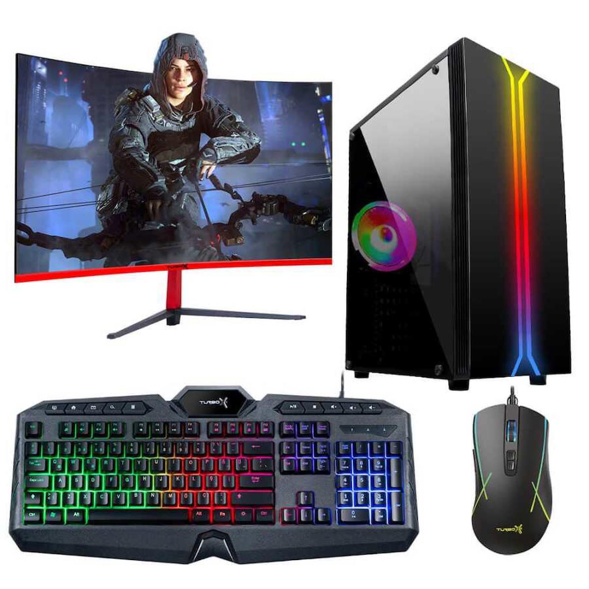 Turbox Tx2877 Harici Radeon R7 240 Ekran Kartlı Intel Core i5 3470 16 GB DDR3 512 GB SSD 23.6 inç FULL HD FreeDos Masaüstü Oyuncu Bilgisayarı