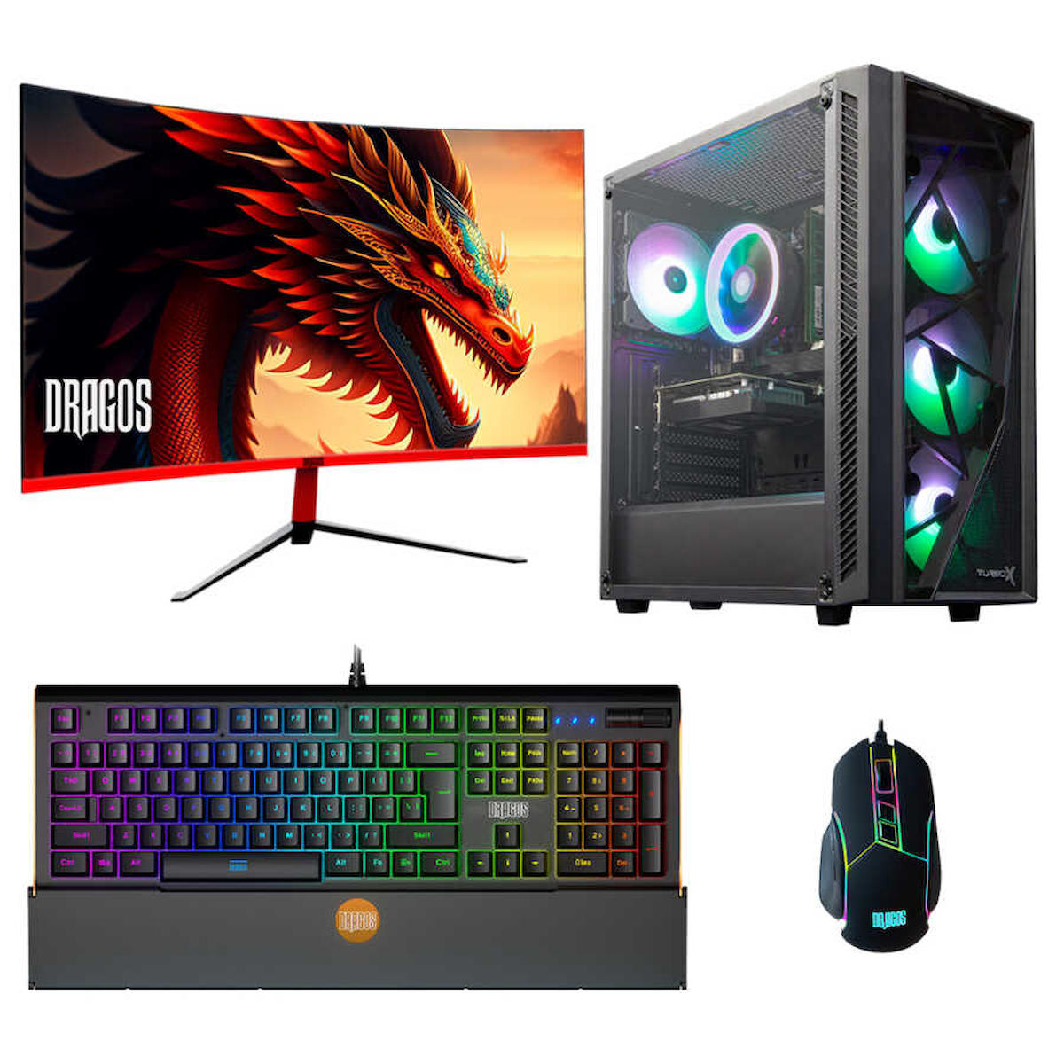 Dragos DRx4432 Harici GeForce RTX 4060 Ti Ekran Kartlı Intel Core i5 13400F 16 GB DDR4 512 GB SSD 27 inç FULL HD FreeDos Masaüstü Oyuncu Bilgisayarı