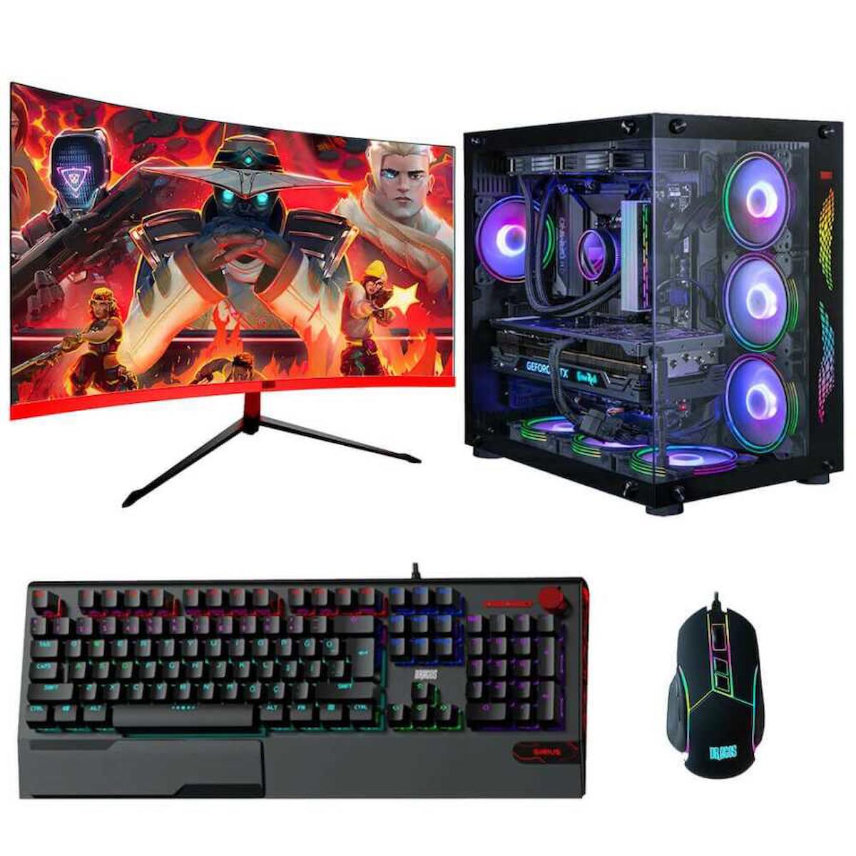 Dragos DRx3842 Harici GeForce GTX 1660 Ti Ekran Kartlı AMD Ryzen 5700X 16 GB DDR4 512 GB SSD 23.6 inç FULL HD FreeDos Masaüstü Oyuncu Bilgisayarı