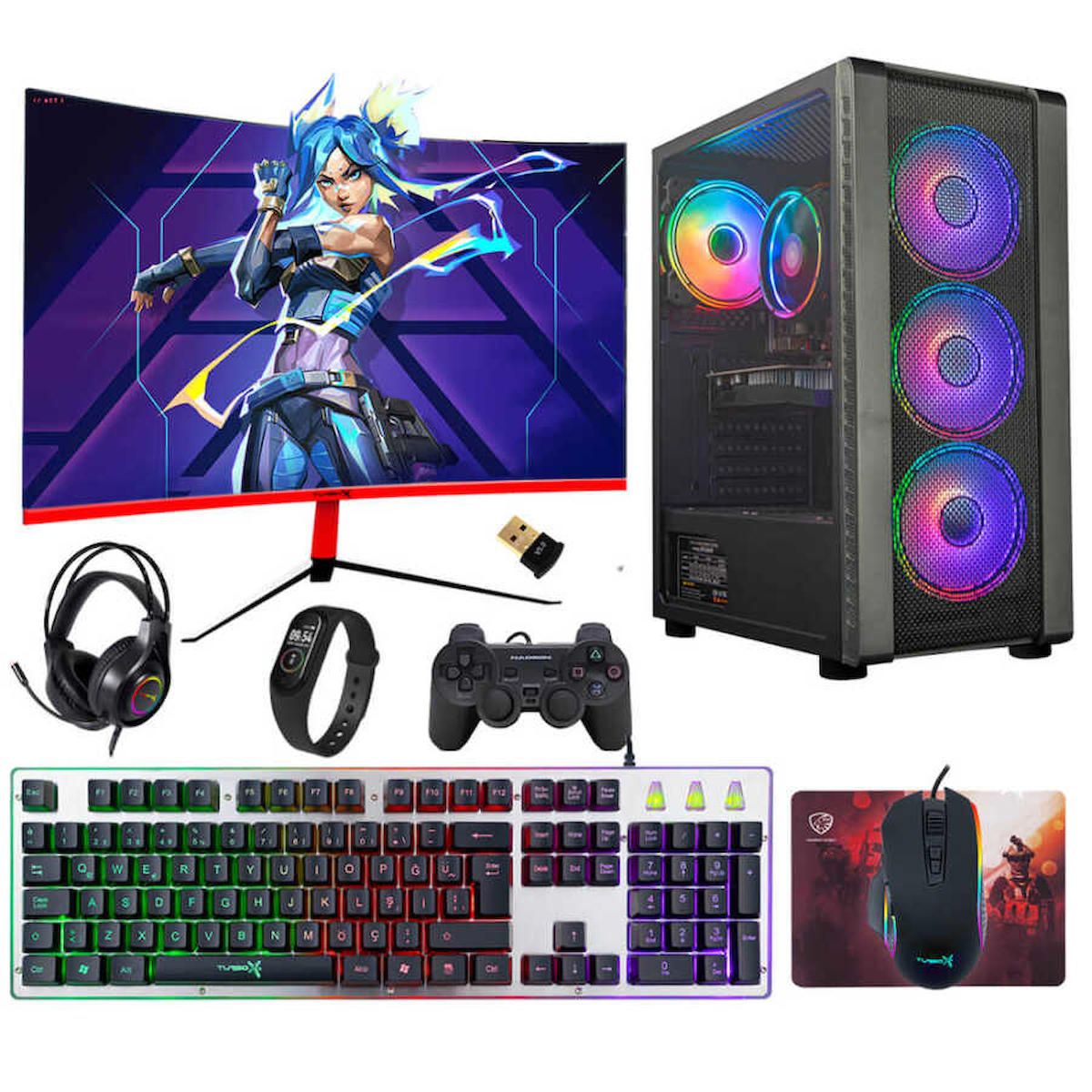 Dragos DRx4406 Harici UHD Graphics Ekran Kartlı Intel Core i3 6100 16 GB DDR5 256 GB SSD 23.6 inç FULL HD FreeDos Masaüstü Oyuncu Bilgisayarı