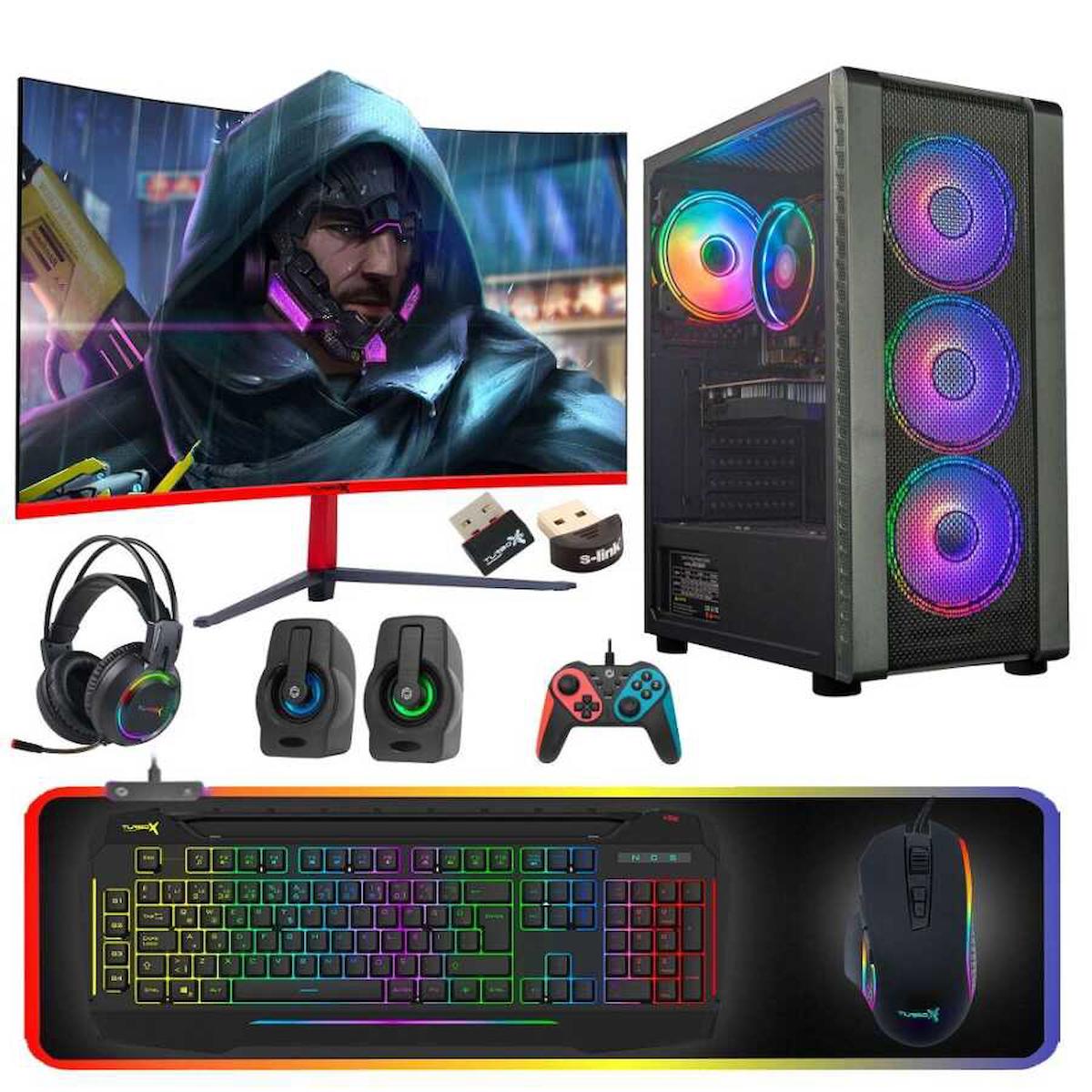 Turbox Tx2414 Harici Radeon R7 240 Ekran Kartlı Intel Core i7 4770 16 GB DDR3 256 GB SSD 27 inç FULL HD FreeDos Masaüstü Oyuncu Bilgisayarı