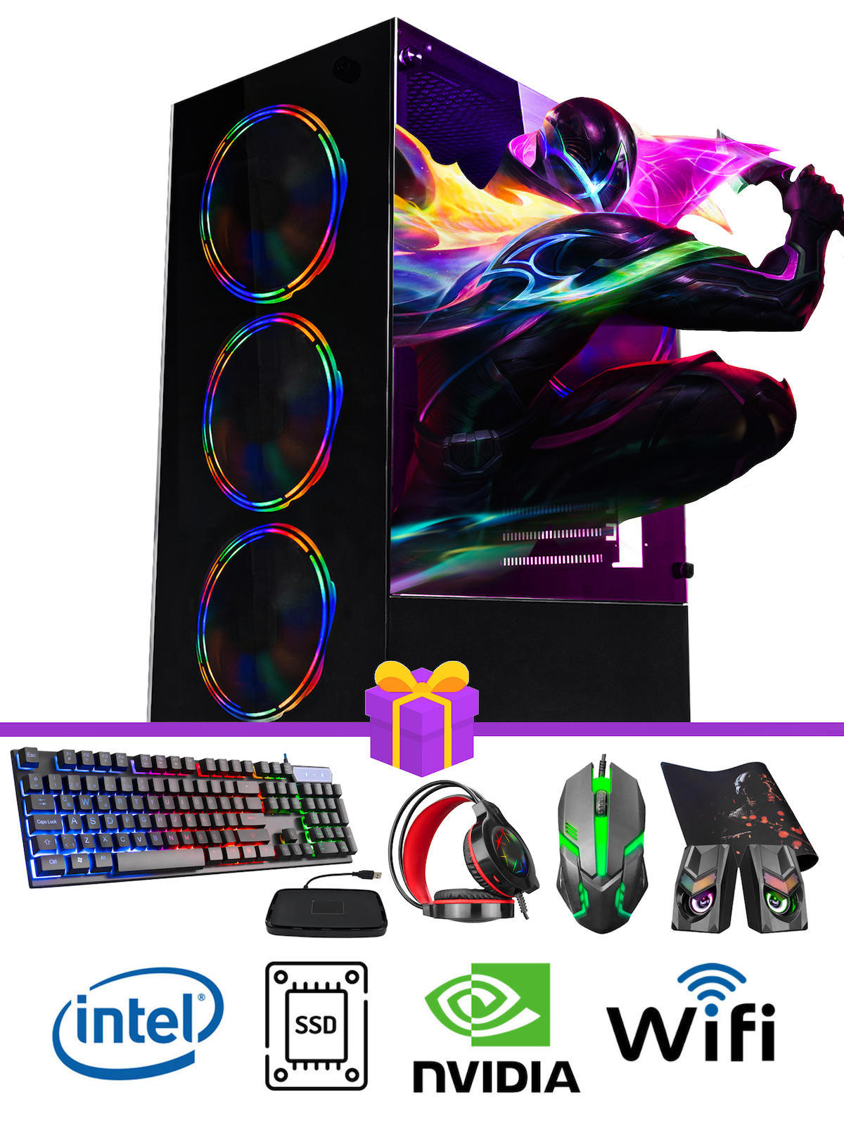 Ramtech Full Force FF107 Harici GeForce GTX 1050 Ti Ekran Kartlı Intel Xeon X5670 32 GB DDR3 256 GB SSD FreeDos Masaüstü Oyuncu Bilgisayarı