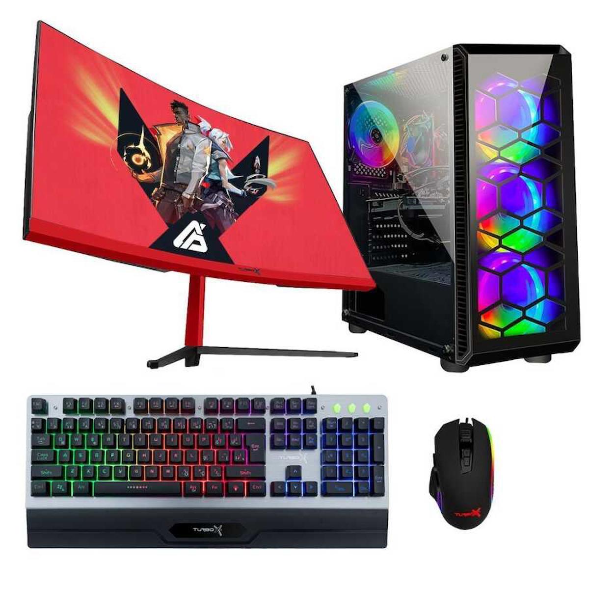 Turbox Tx970 Harici Radeon R7 240 Ekran Kartlı Intel Core i5 3470 16 GB DDR3 256 GB SSD 23.6 inç FULL HD FreeDos Masaüstü Oyuncu Bilgisayarı