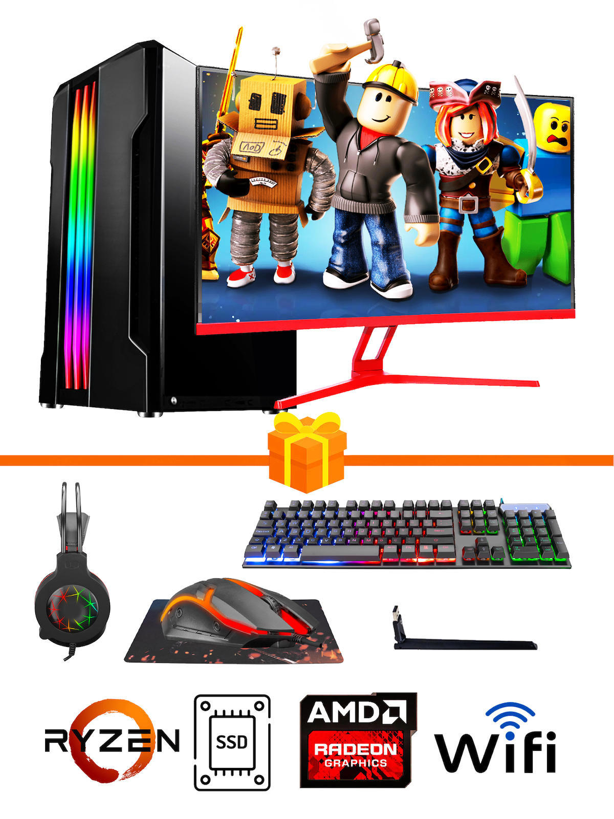 Ramtech Gaming RG505-076 Harici Radeon RX 550 Ekran Kartlı AMD Ryzen 5500 32 GB DDR4 256 GB SSD 27 inç FULL HD FreeDos Masaüstü Oyuncu Bilgisayarı